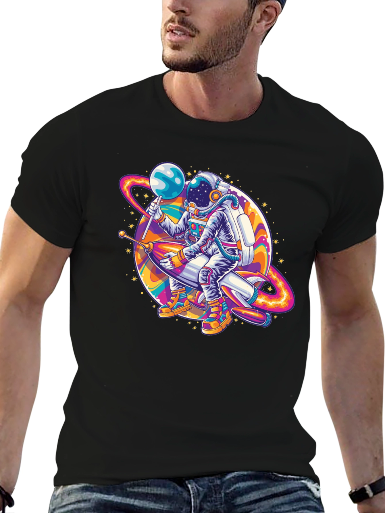 Astronaut Rocket Ride Graphic Tee
