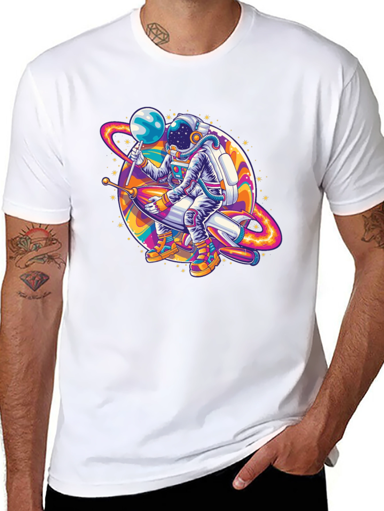 Astronaut Rocket Ride Graphic Tee