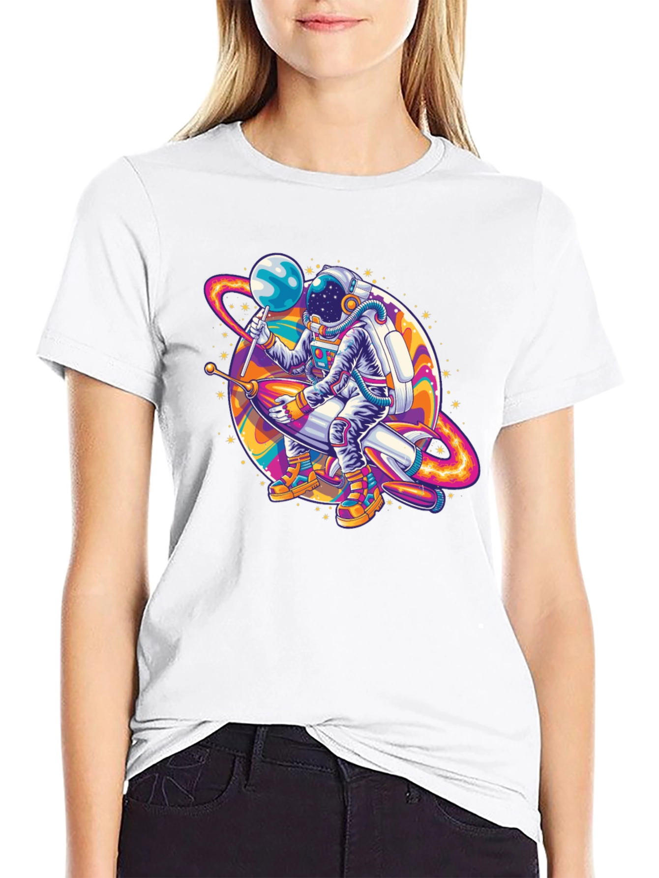 Astronaut Rocket Ride Graphic Tee