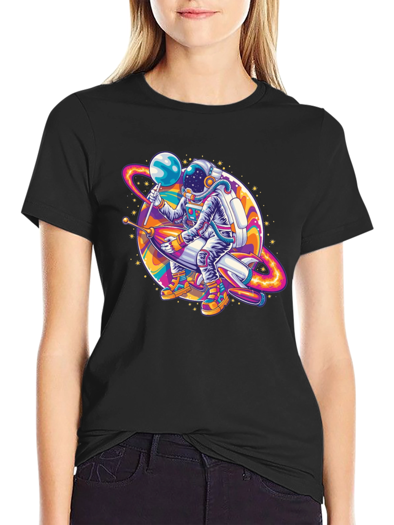Astronaut Rocket Ride Graphic Tee