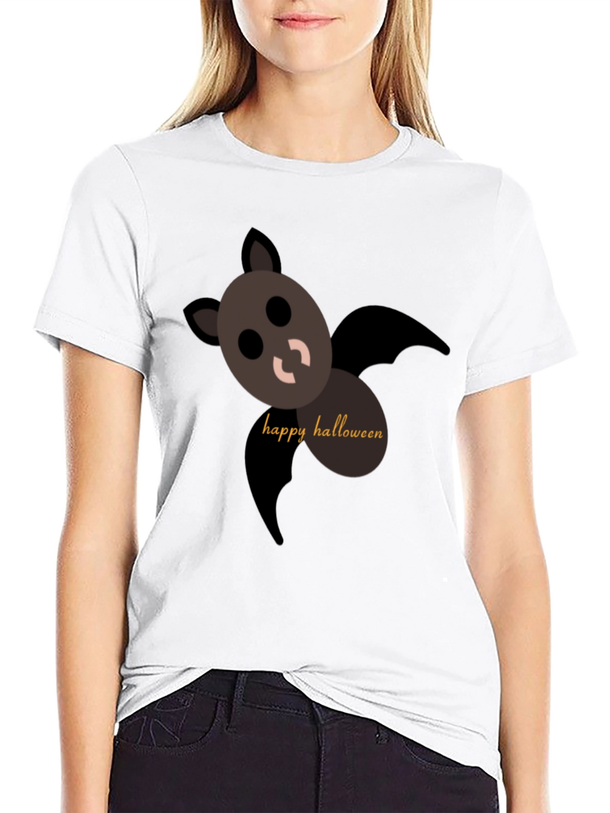 Happy Halloween Bat T-Shirt - Black