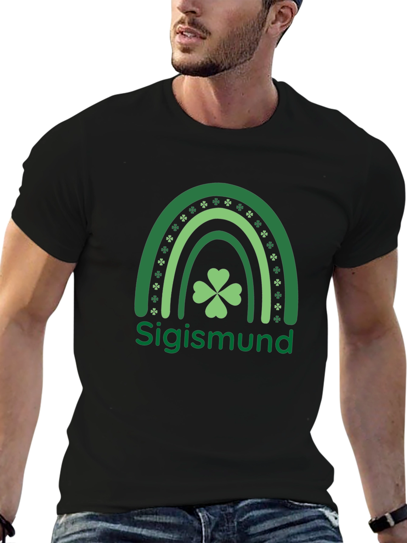St. Patricks Day Sigismund Clover Rainbow T-Shirt