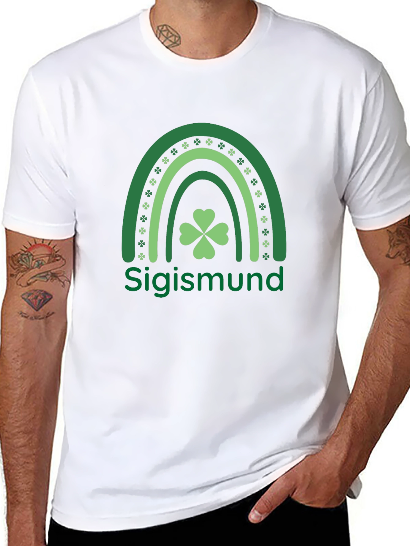 St. Patricks Day Sigismund Clover Rainbow T-Shirt