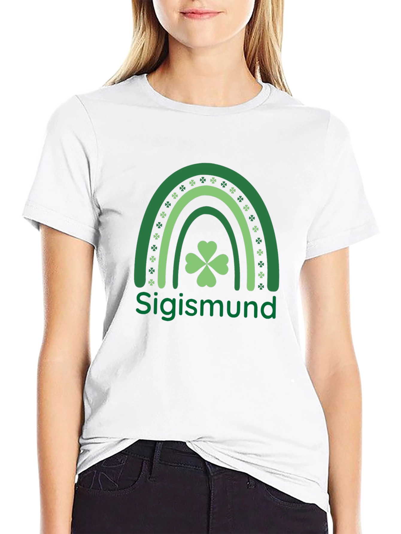 St. Patricks Day Sigismund Clover Rainbow T-Shirt