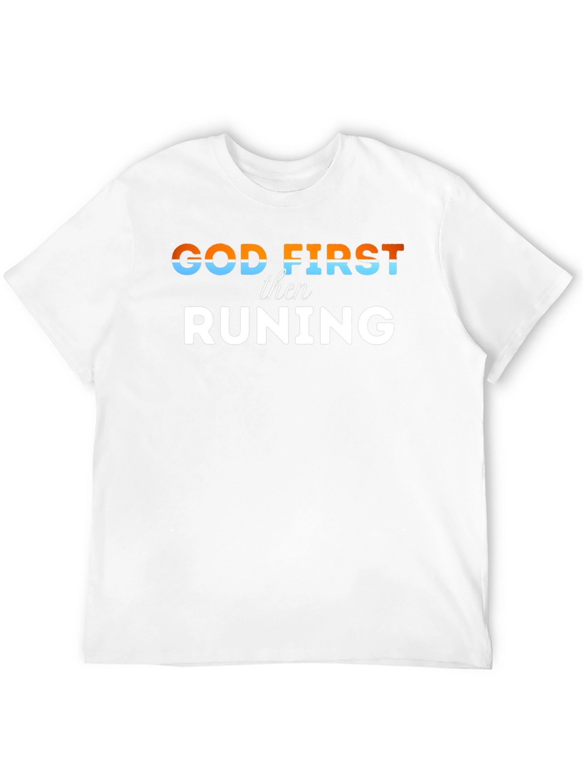God First Then Running Black Tee