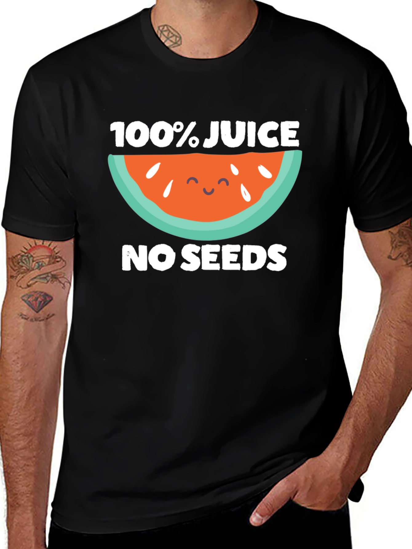 100% Juice No Seeds Black T-Shirt