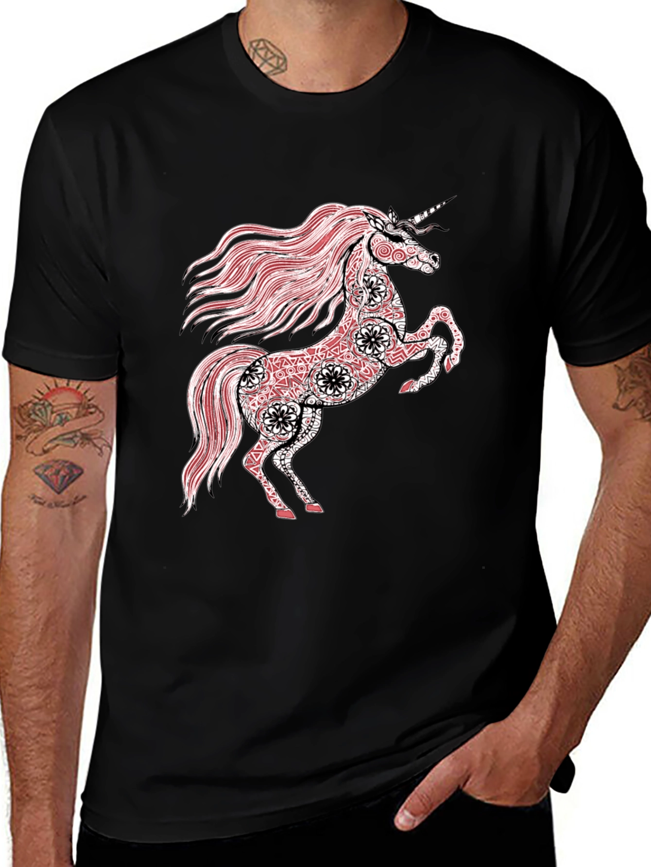 Unicorn Graphic Black T-Shirt
