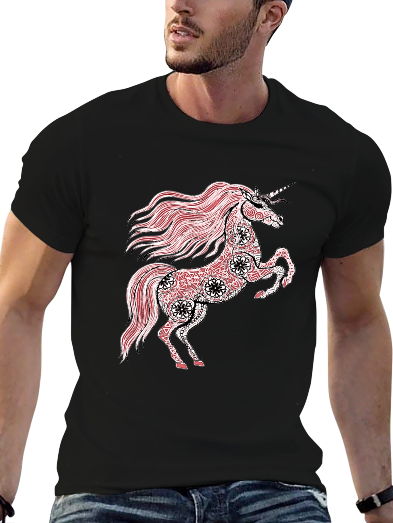 Unicorn Graphic Black T-Shirt