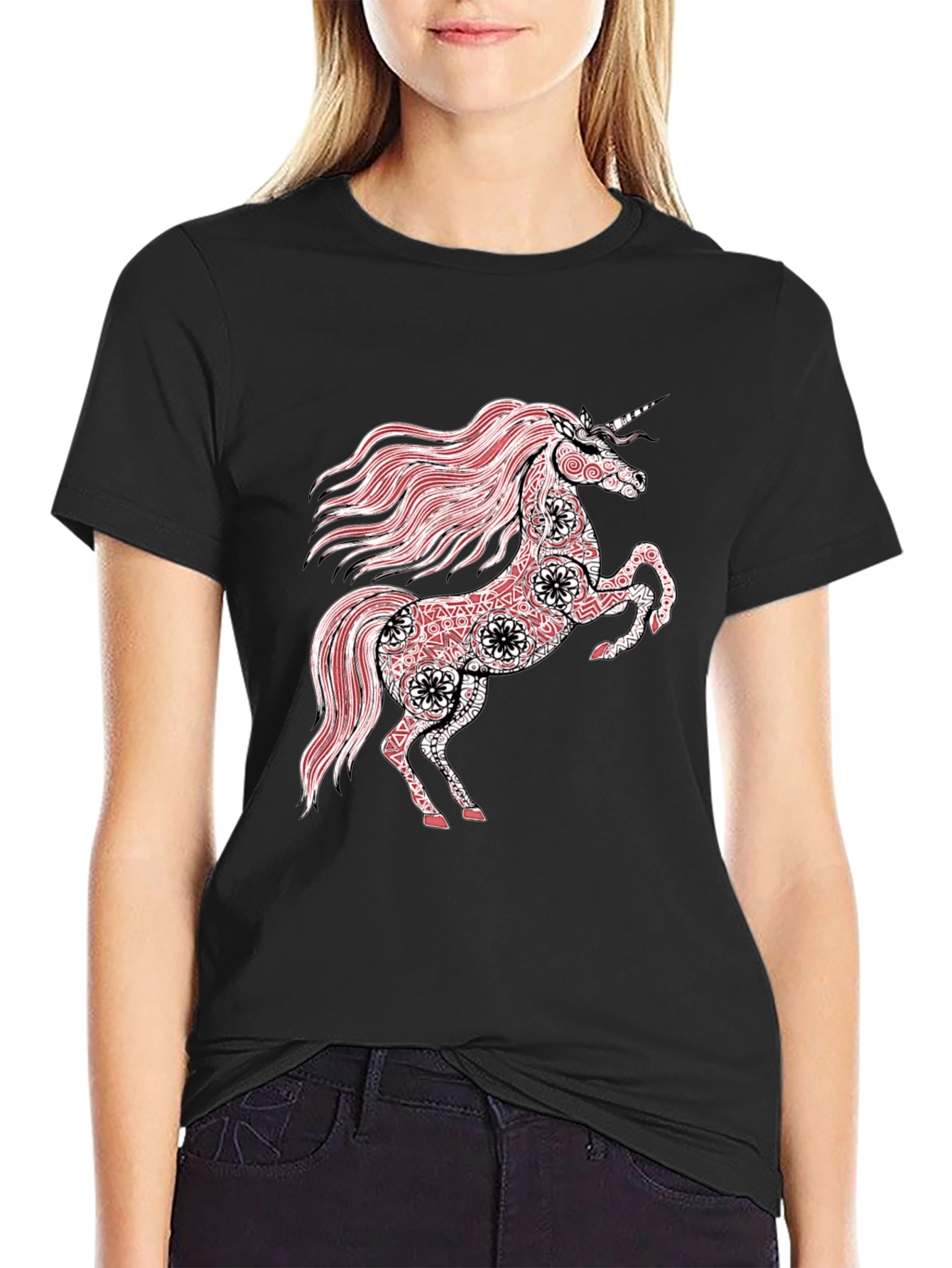Unicorn Graphic Black T-Shirt