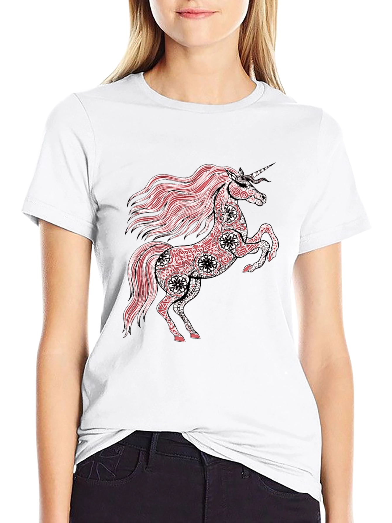 Unicorn Graphic Black T-Shirt