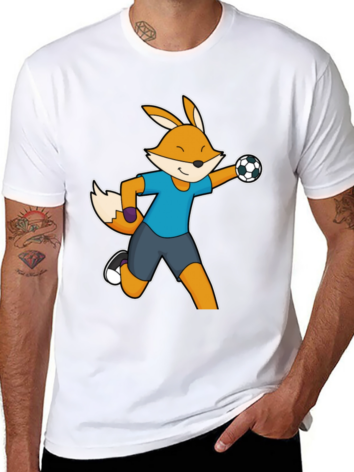 Fox Soccer Player Graphic Tee