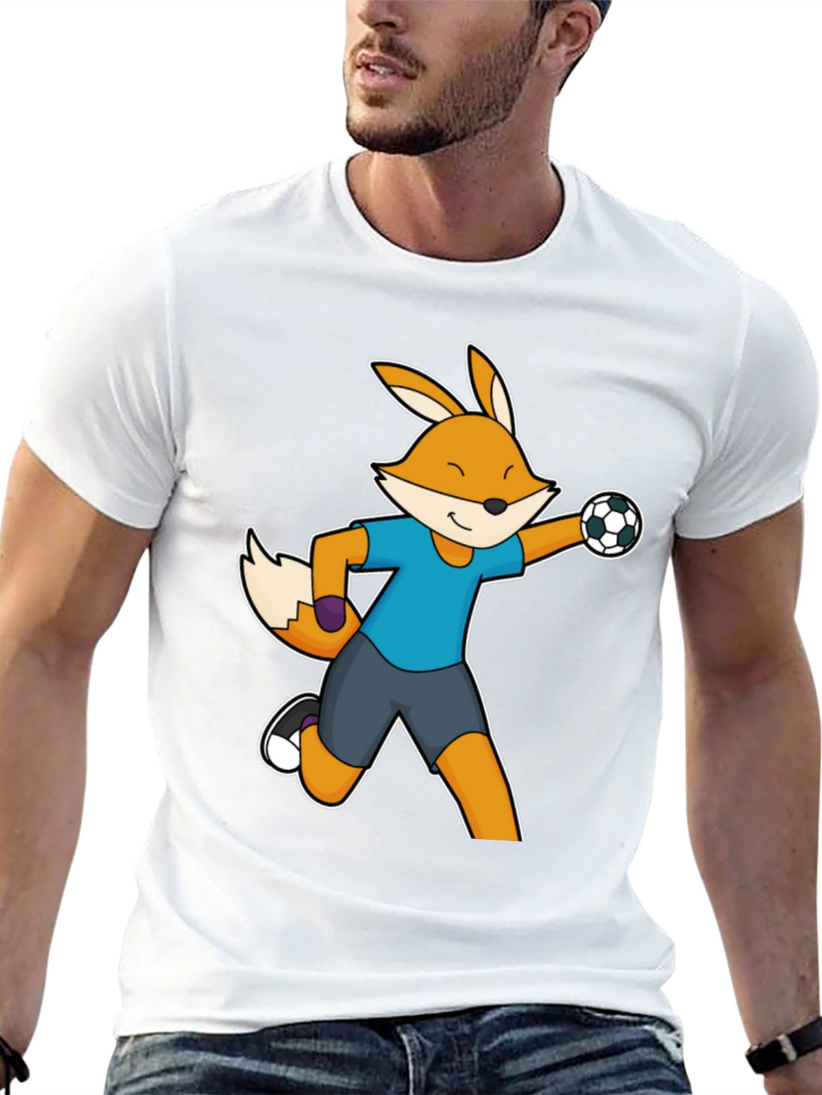 Fox Soccer Player Graphic Tee