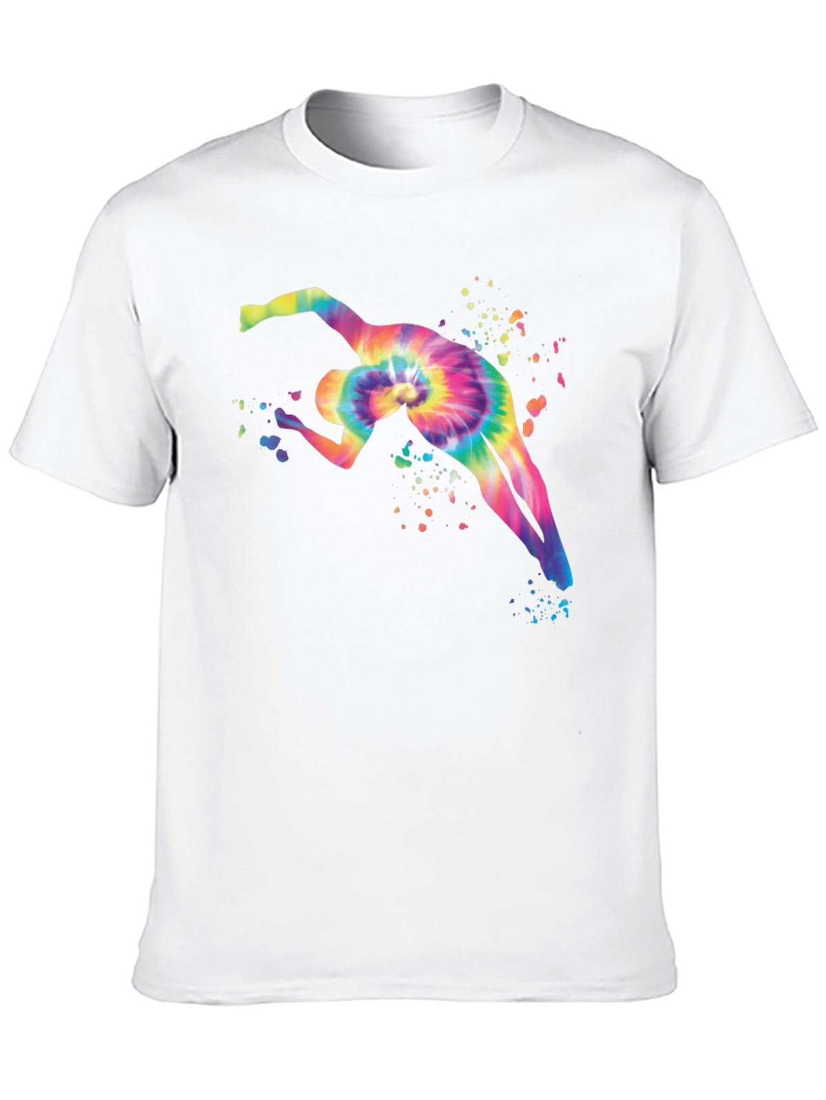 Tie-Dye Gymnast Graphic Black T-Shirt