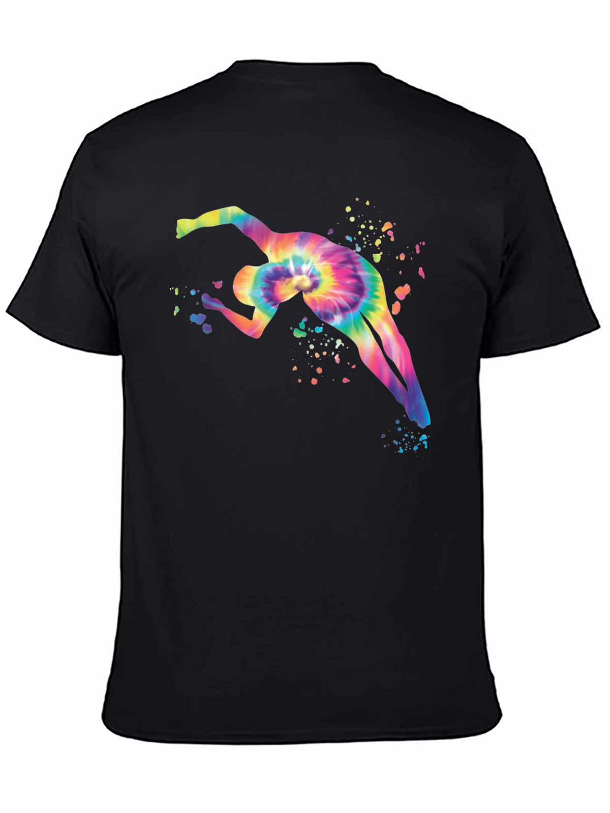 Tie-Dye Gymnast Graphic Black T-Shirt