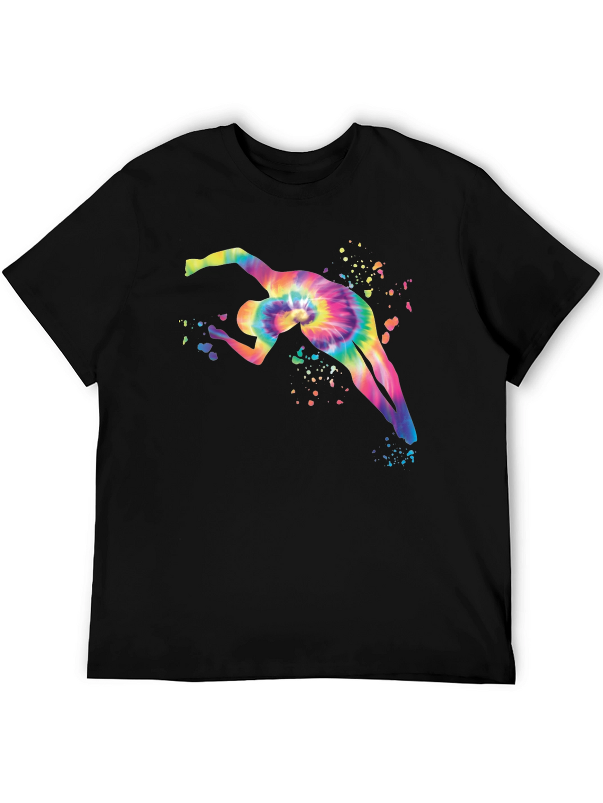 Tie-Dye Gymnast Graphic Black T-Shirt