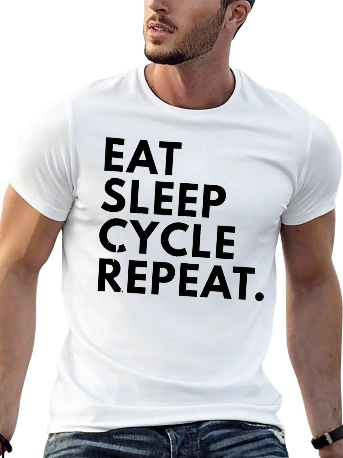 Eat Sleep Cycle Repeat Black Graphic Tee
