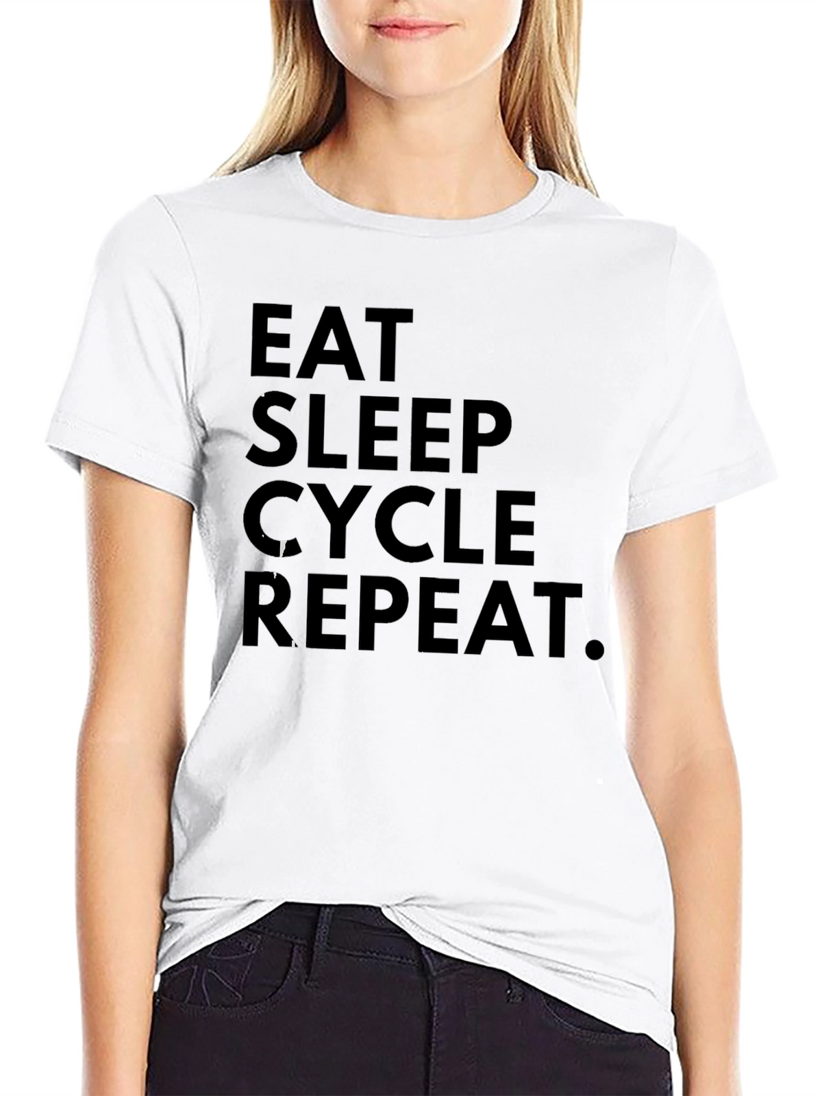 Eat Sleep Cycle Repeat Black Graphic Tee