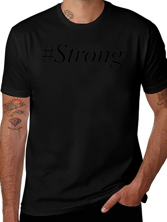 #Strong Black Graphic T-Shirt