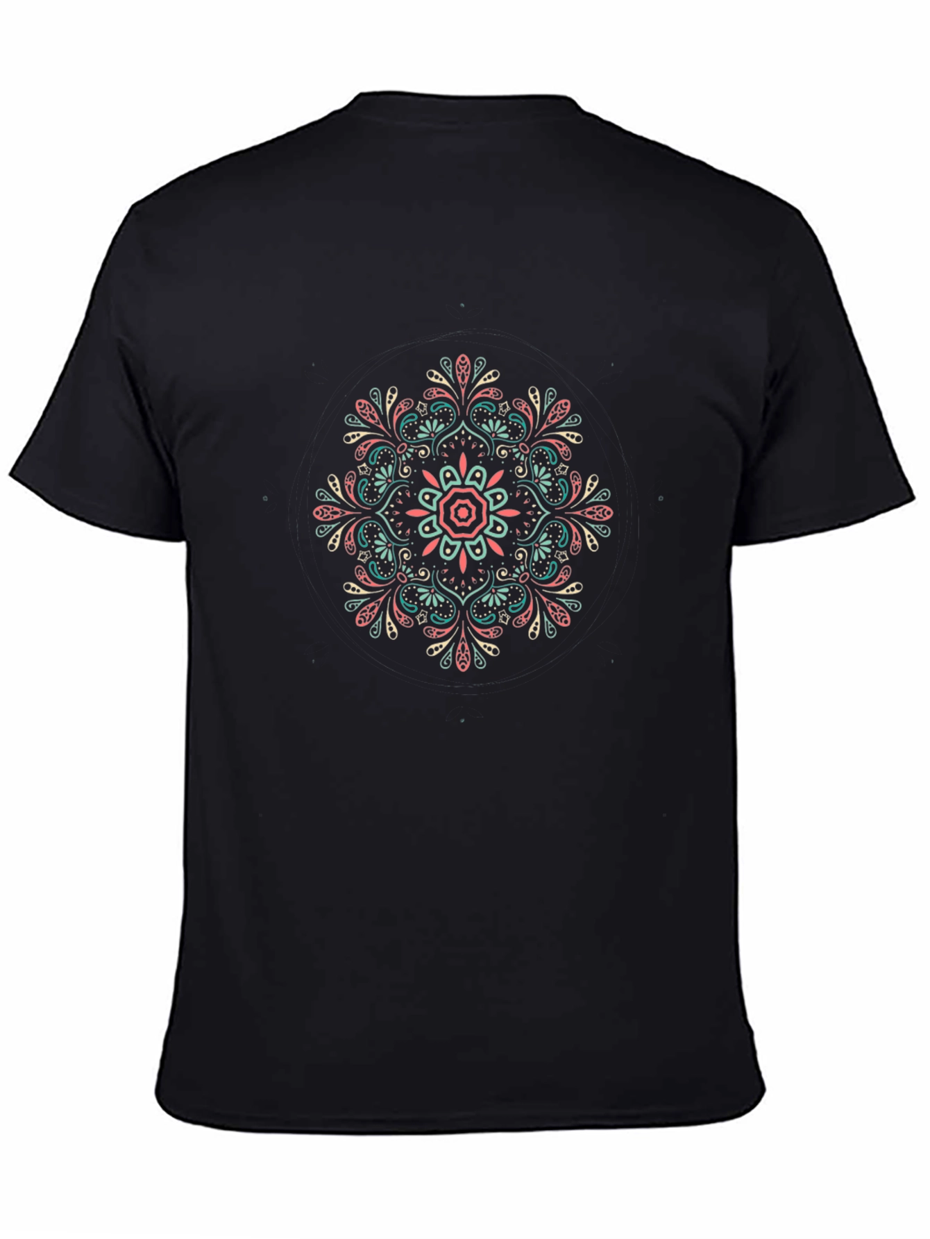 Boho Mandala Graphic Tee - Mens Black T-Shirt