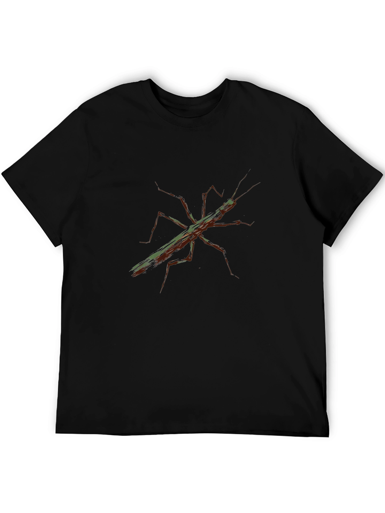 Stick Bug Graphic Tee - Nature Insect Black T-Shirt