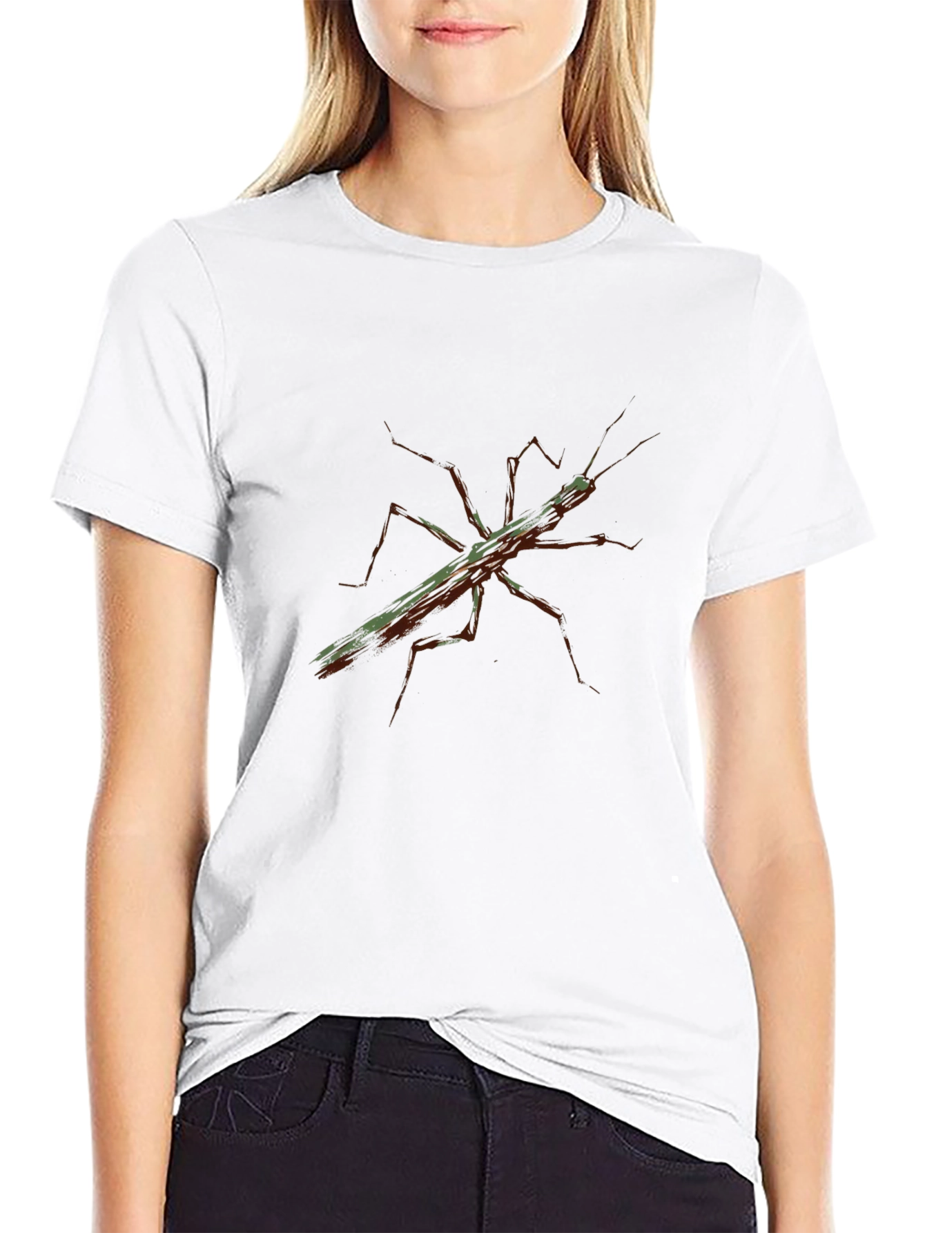 Stick Bug Graphic Tee - Nature Insect Black T-Shirt