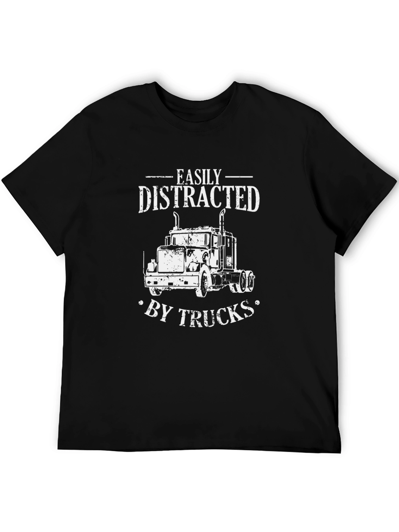 Easily Distracted by Trucks Black T-Shirt