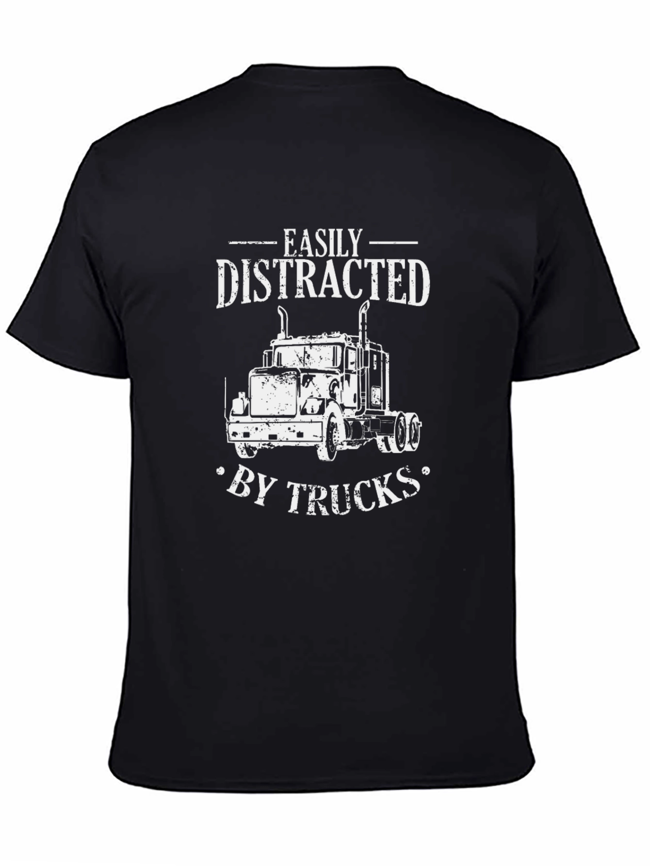 Easily Distracted by Trucks Black T-Shirt