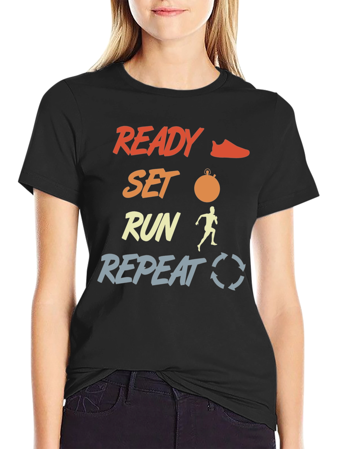 Ready Set Run Mens Graphic Tee
