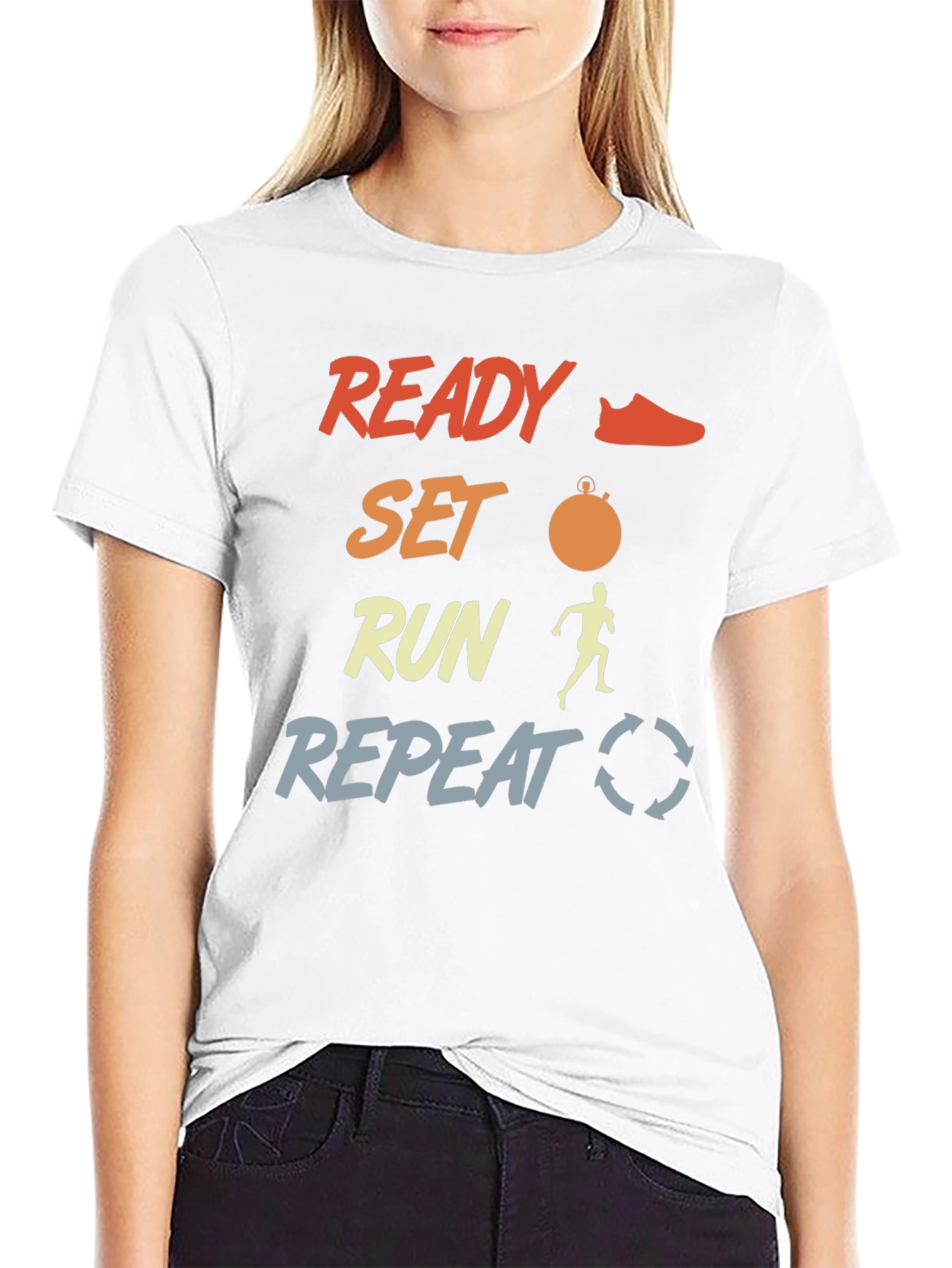 Ready Set Run Mens Graphic Tee