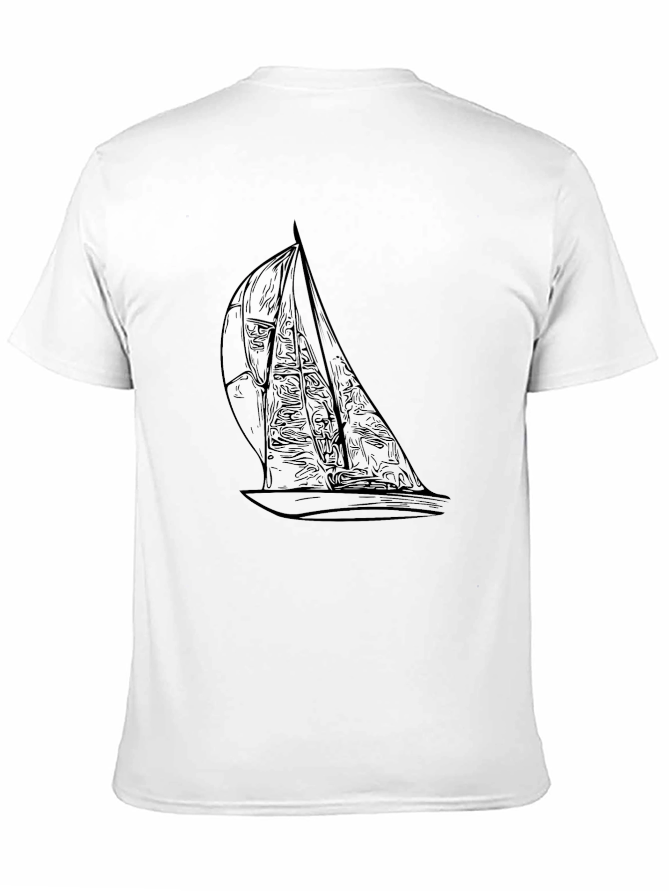 Sailing Graphic Tee - Black Cotton Comfort