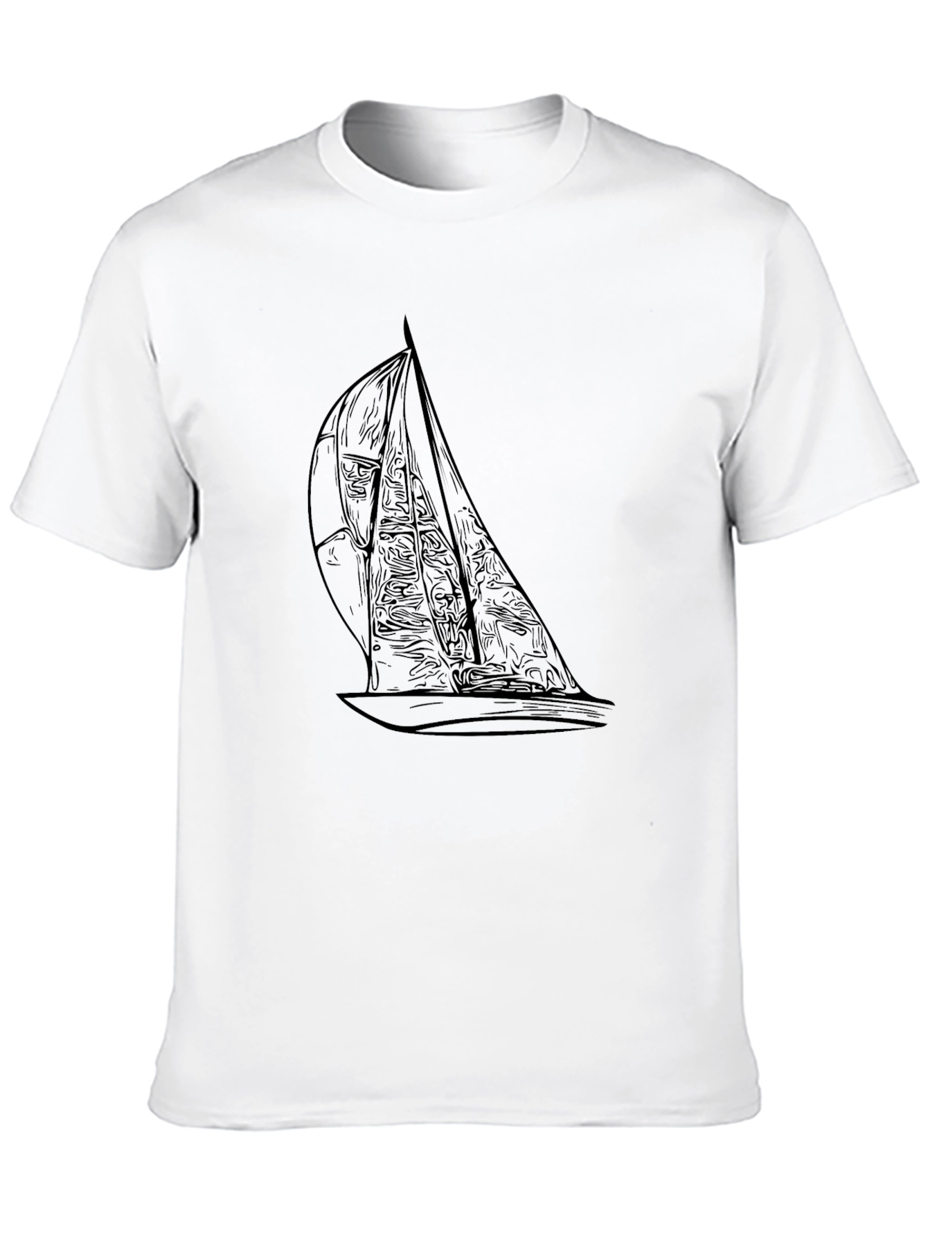 Sailing Graphic Tee - Black Cotton Comfort