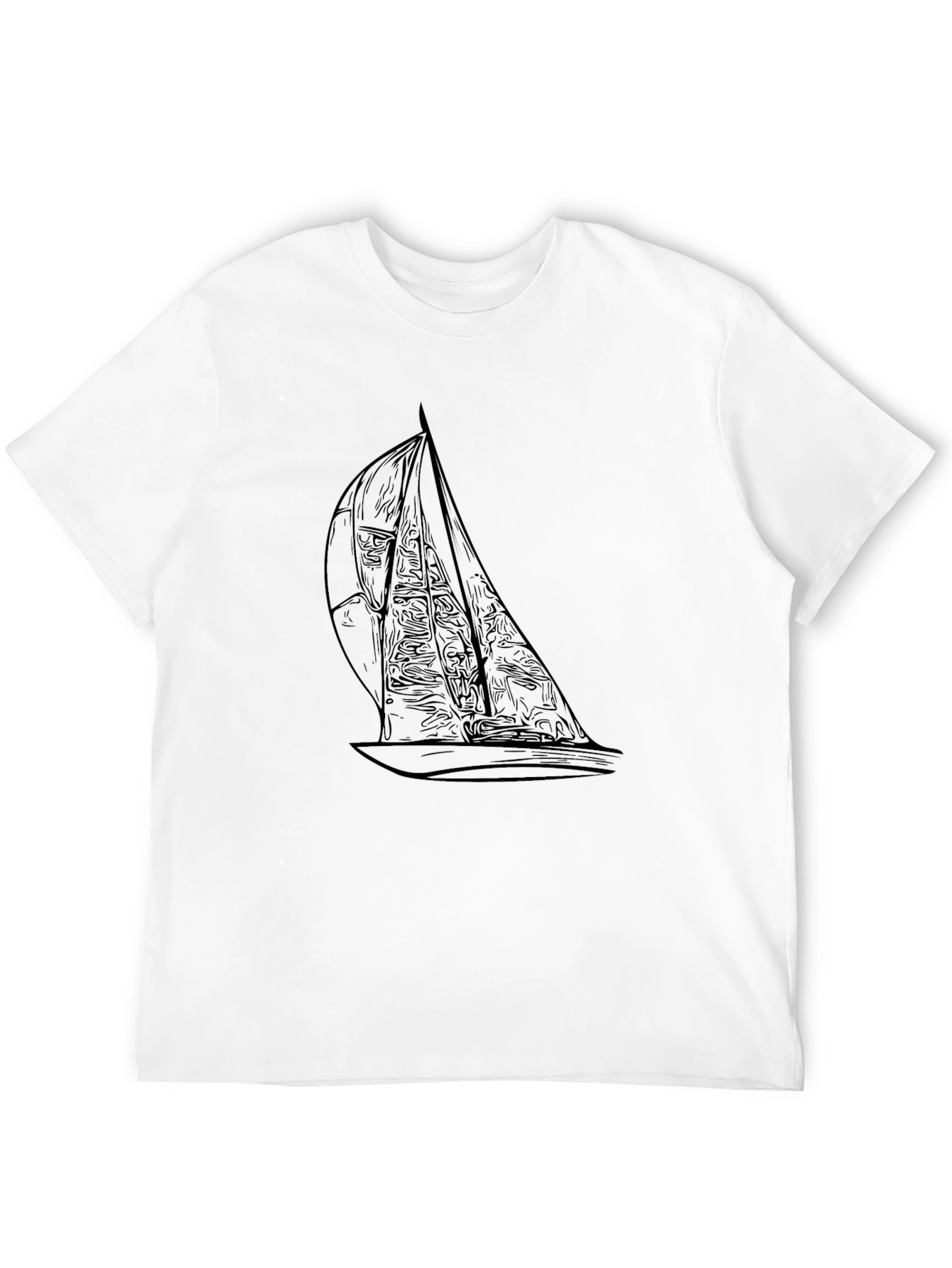 Sailing Graphic Tee - Black Cotton Comfort