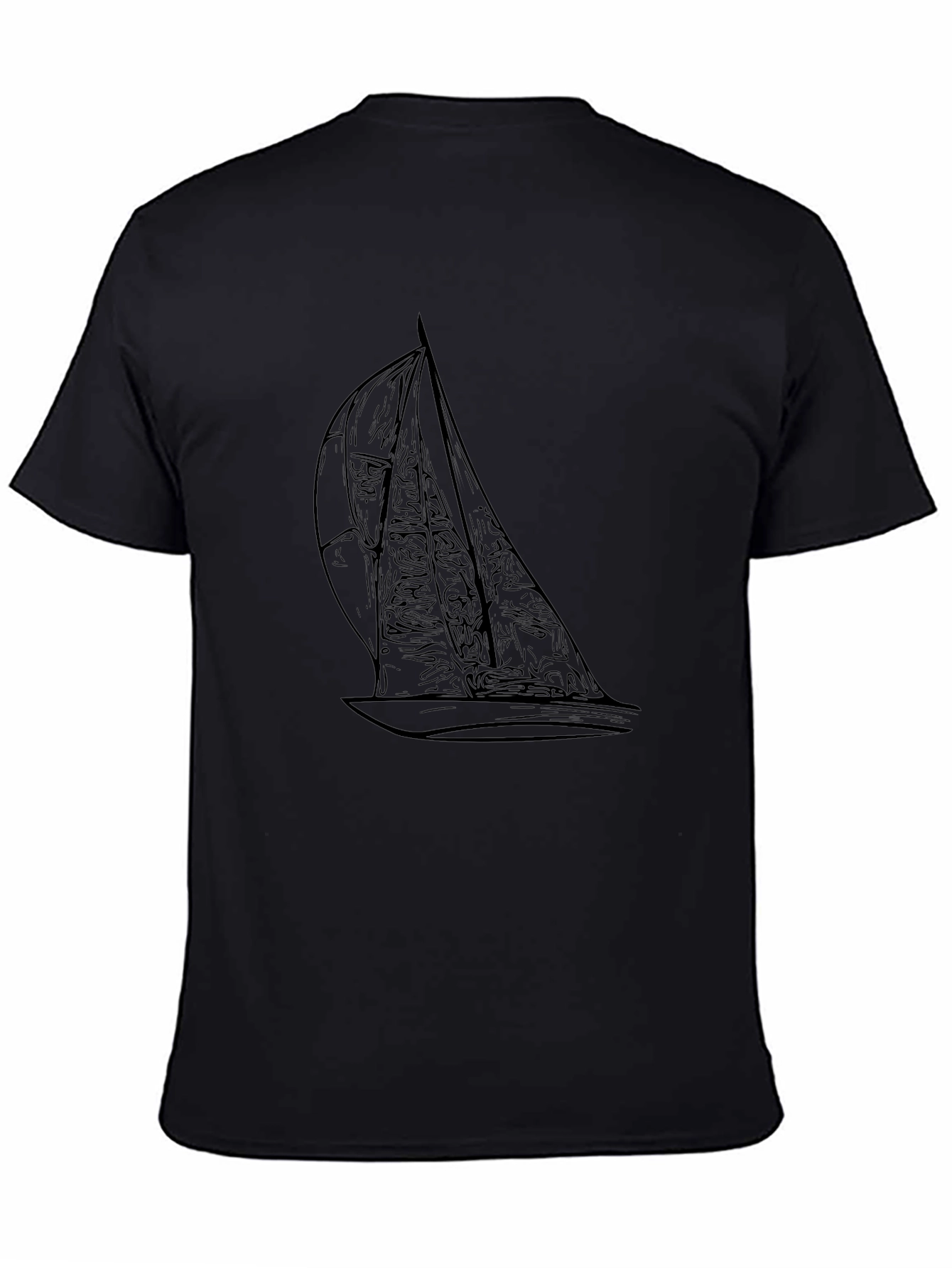 Sailing Graphic Tee - Black Cotton Comfort