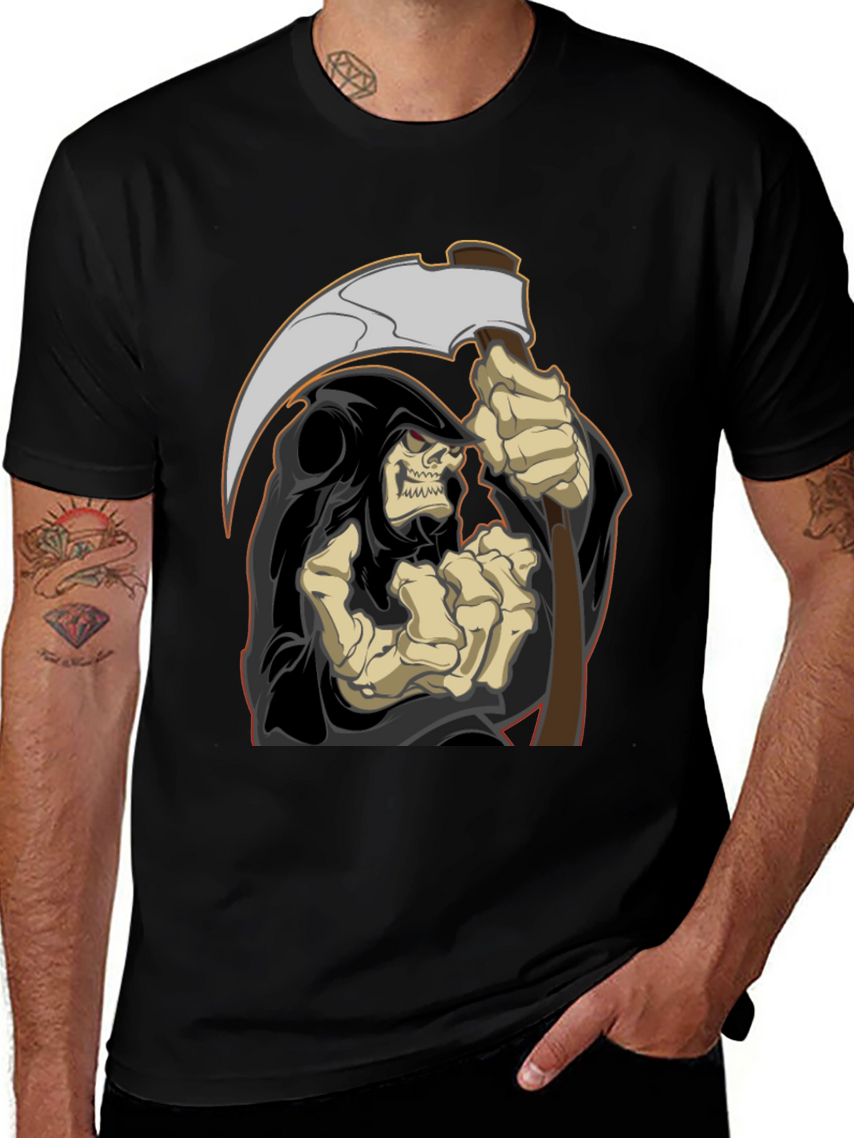 Grim Reaper Graphic T-Shirt - Mens Black Tee