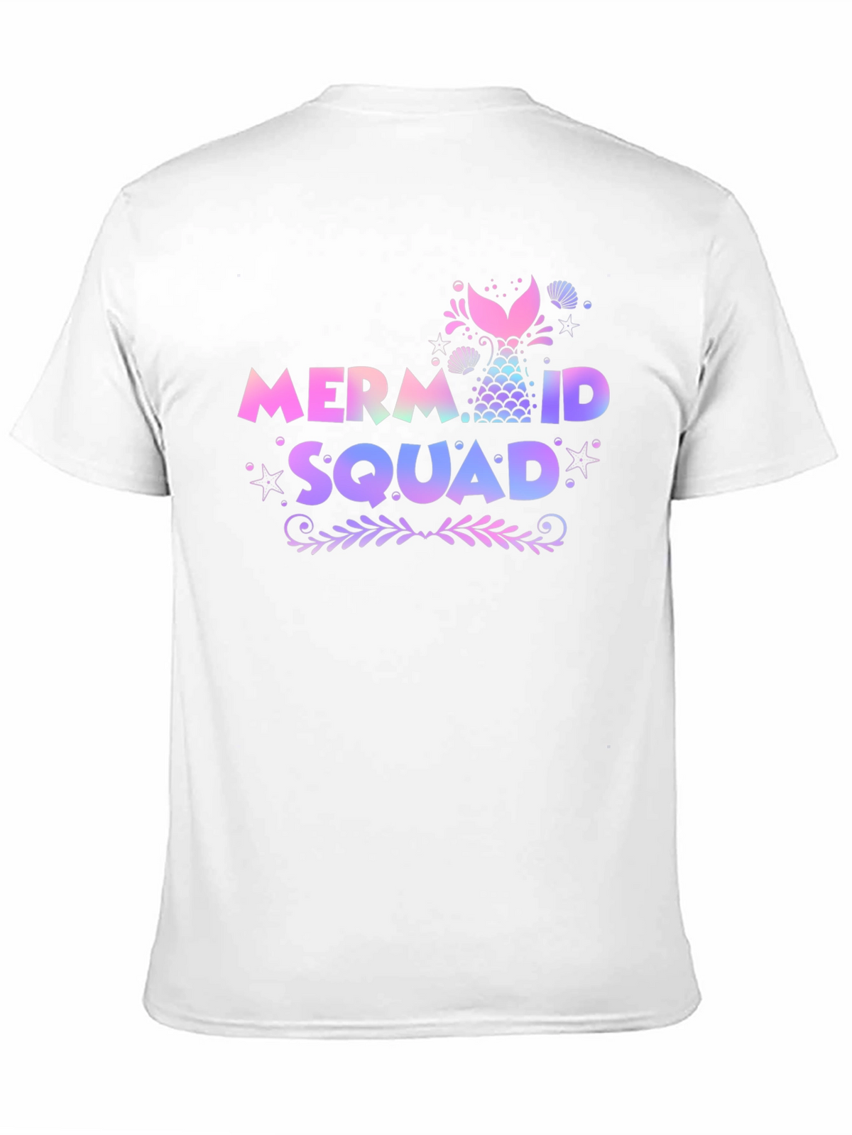Mermaid Squad Tee - Black Cotton Crew Neck
