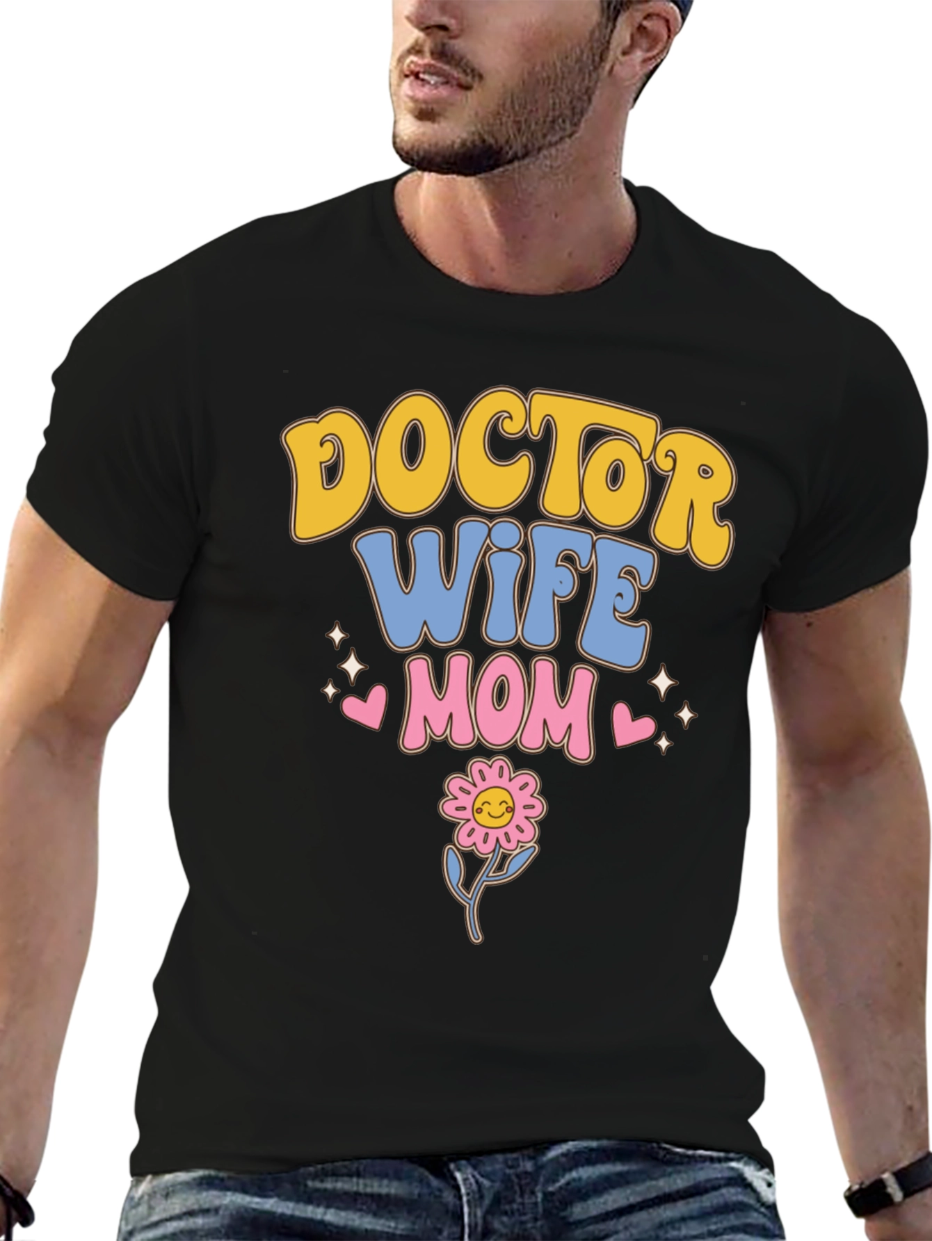 Doctor Wife Mom T-Shirt | Cute Flower Design