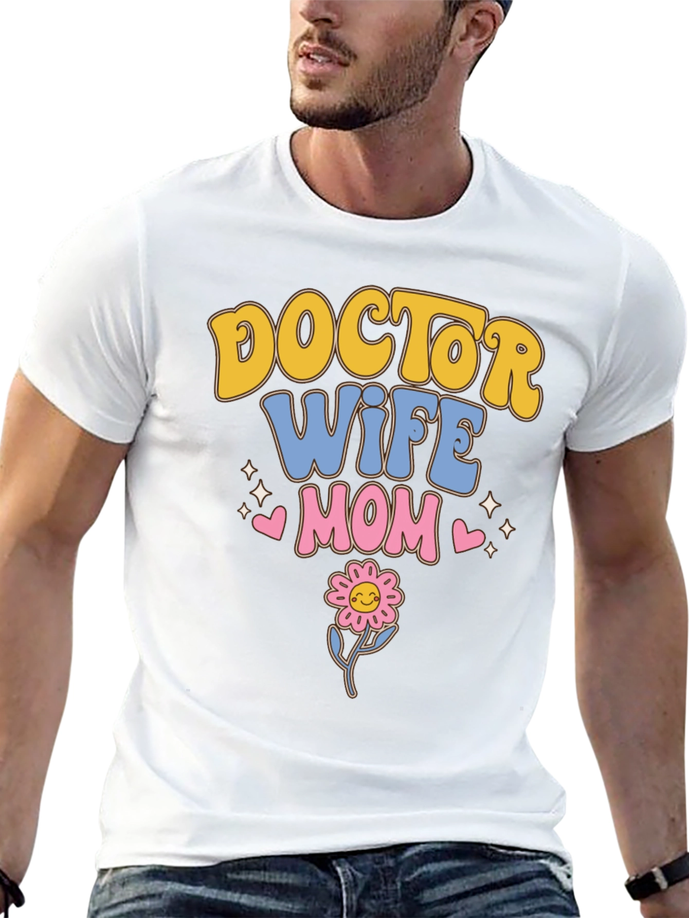 Doctor Wife Mom T-Shirt | Cute Flower Design