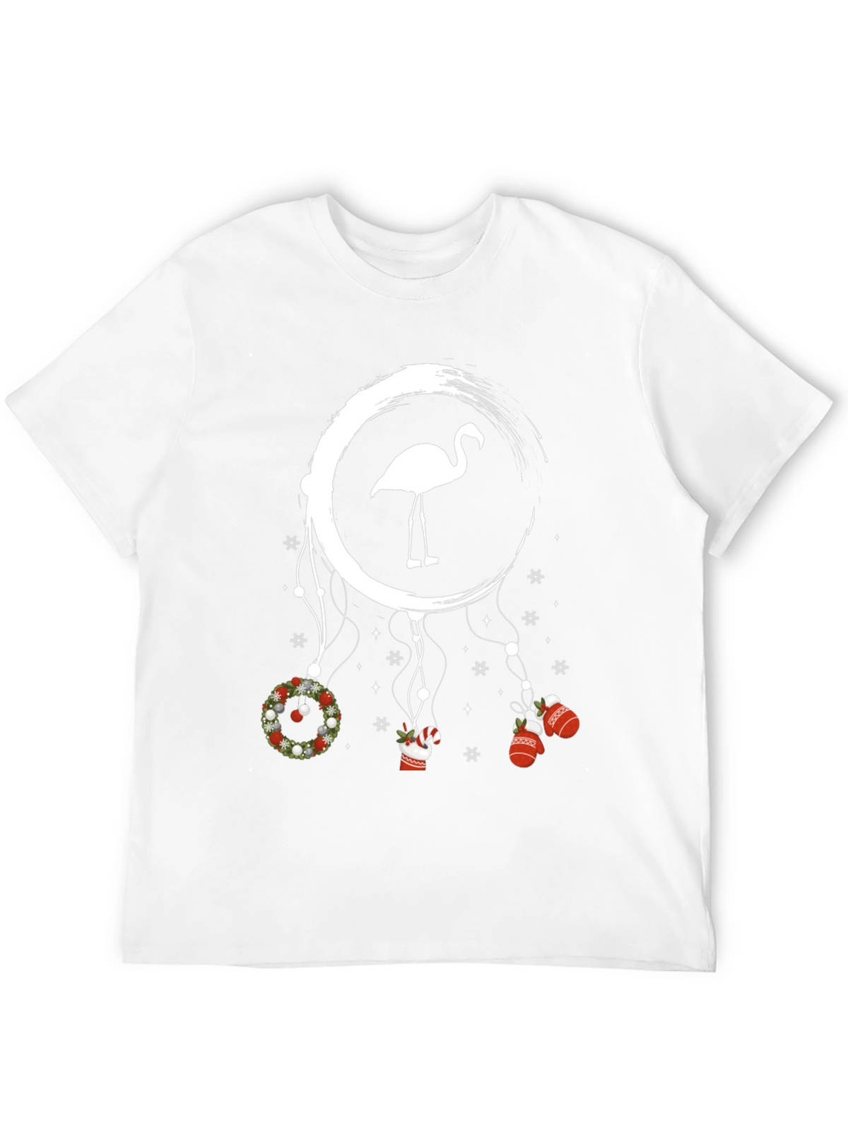 Festive Flamingo Christmas Graphic Tee