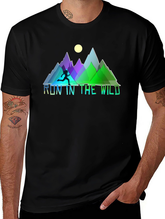 Run in the Wild Graphic Tee - Nature Running Shirt