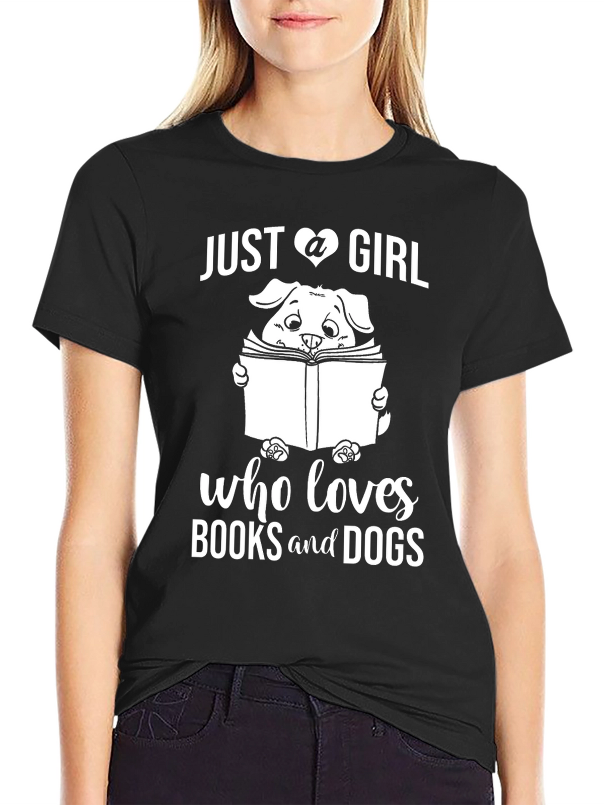 Just a Girl Who Loves Books & Dogs T-Shirt