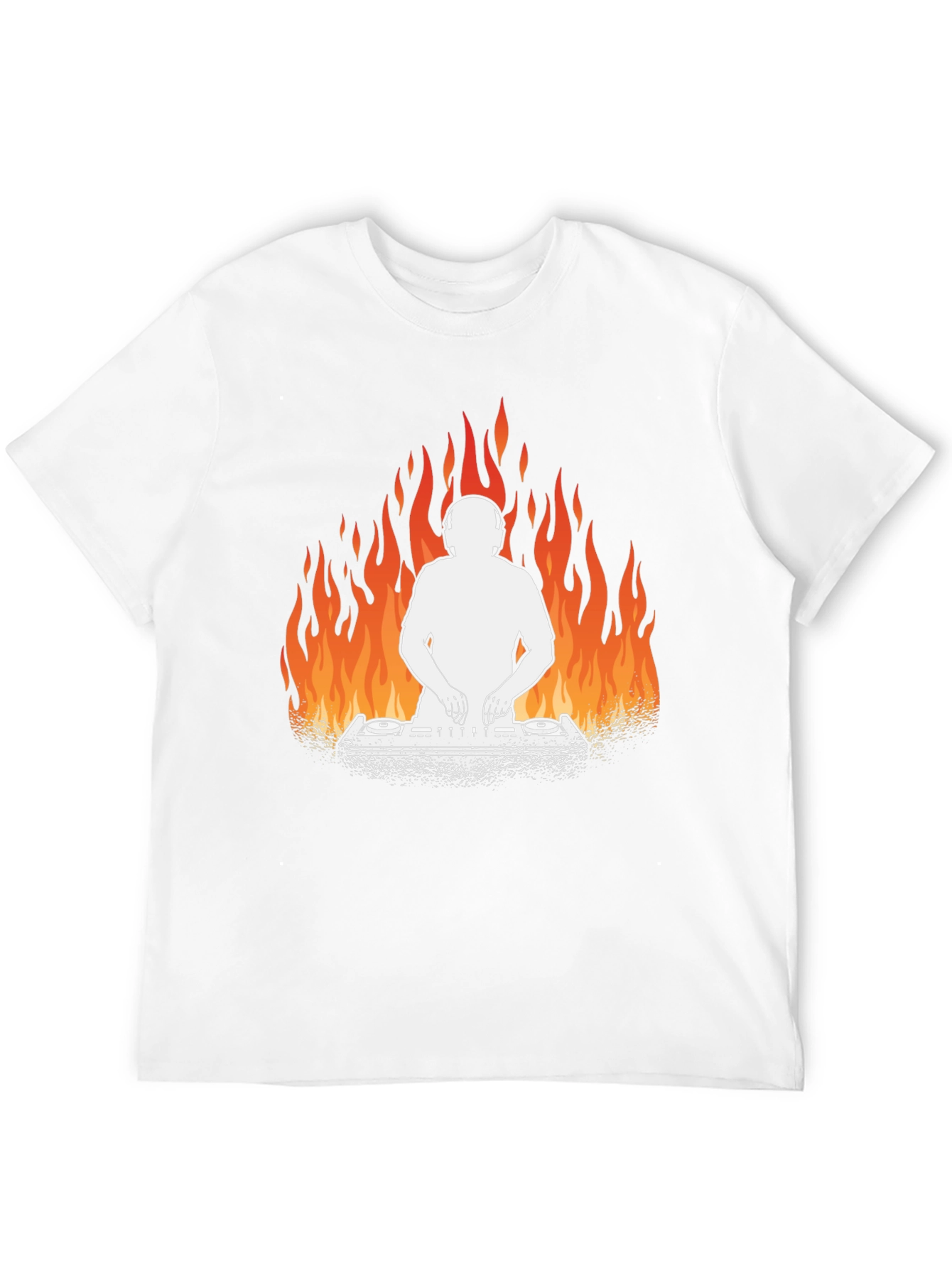 DJ on Fire Graphic Tee - Cool Black T-Shirt