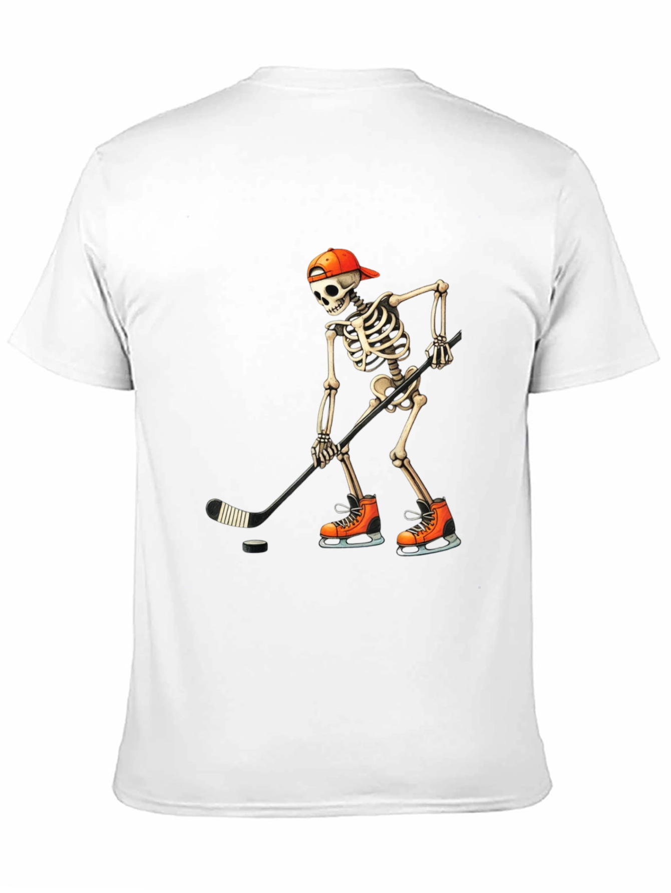 Hockey Skeleton T-Shirt - Skull Halloween Tee