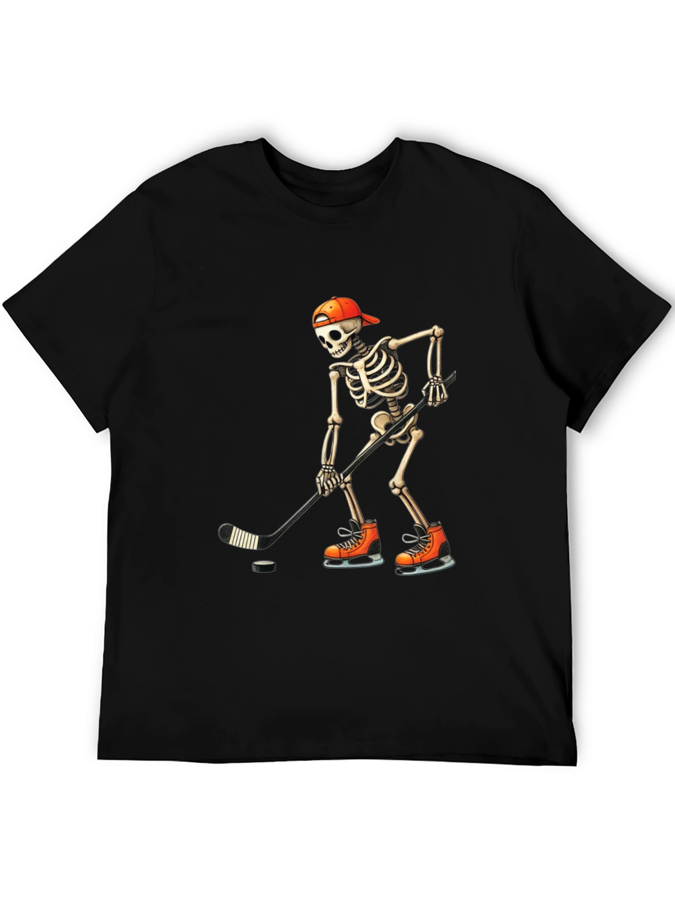 Hockey Skeleton T-Shirt - Skull Halloween Tee