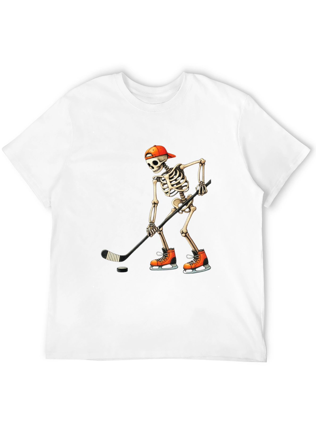 Hockey Skeleton T-Shirt - Skull Halloween Tee