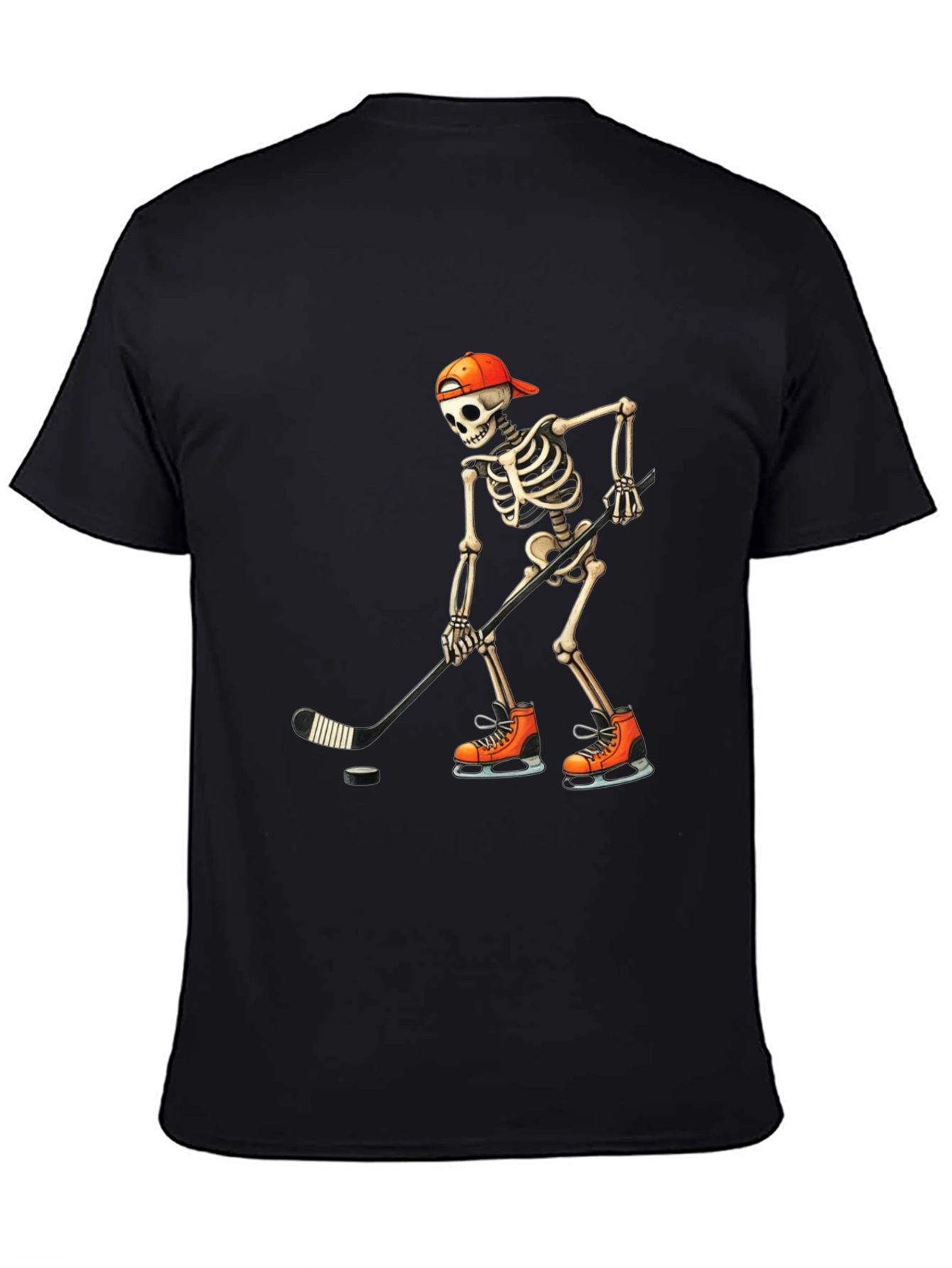 Hockey Skeleton T-Shirt - Skull Halloween Tee