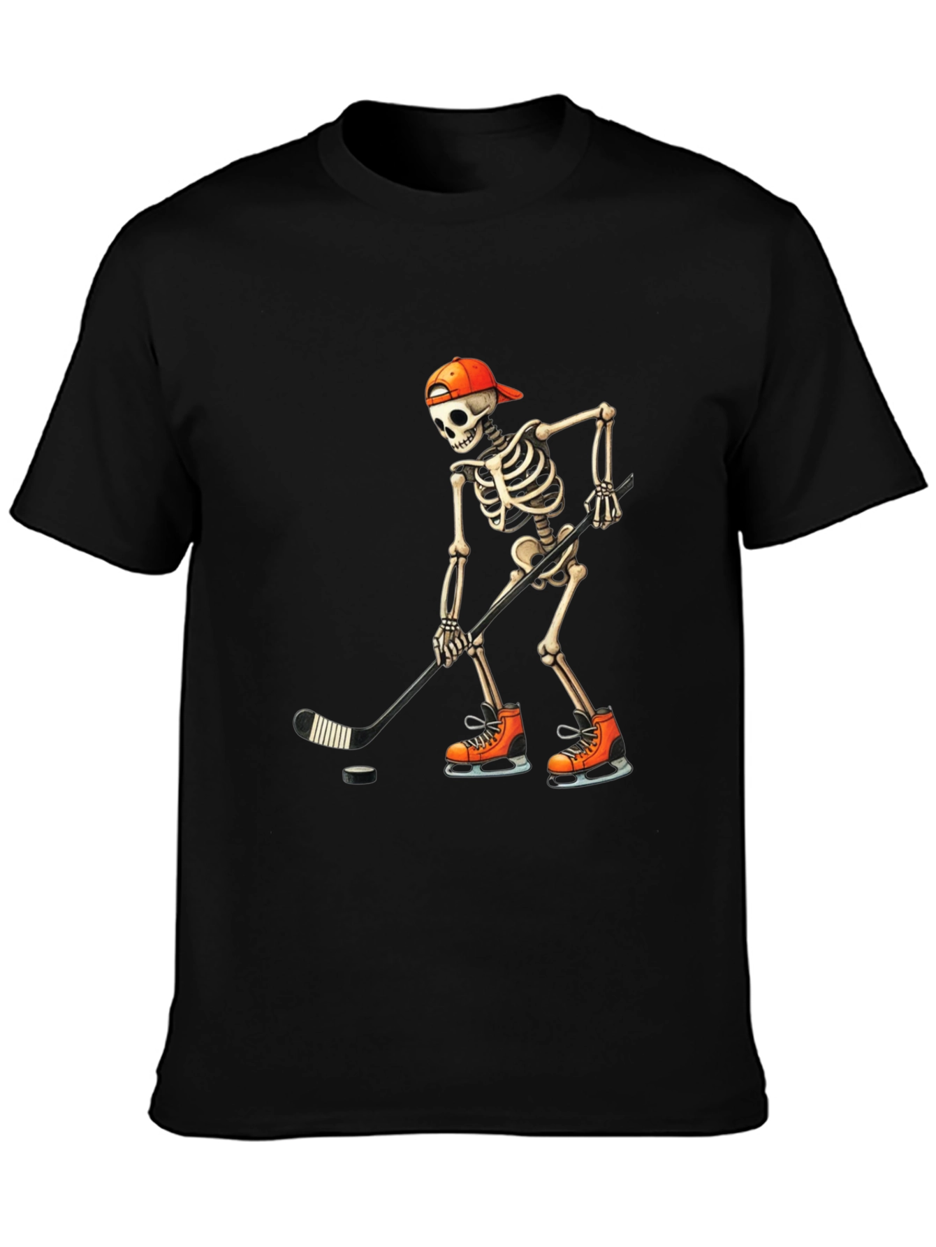 Hockey Skeleton T-Shirt - Skull Halloween Tee
