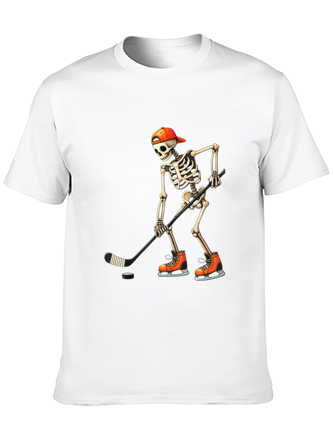 Hockey Skeleton T-Shirt - Skull Halloween Tee