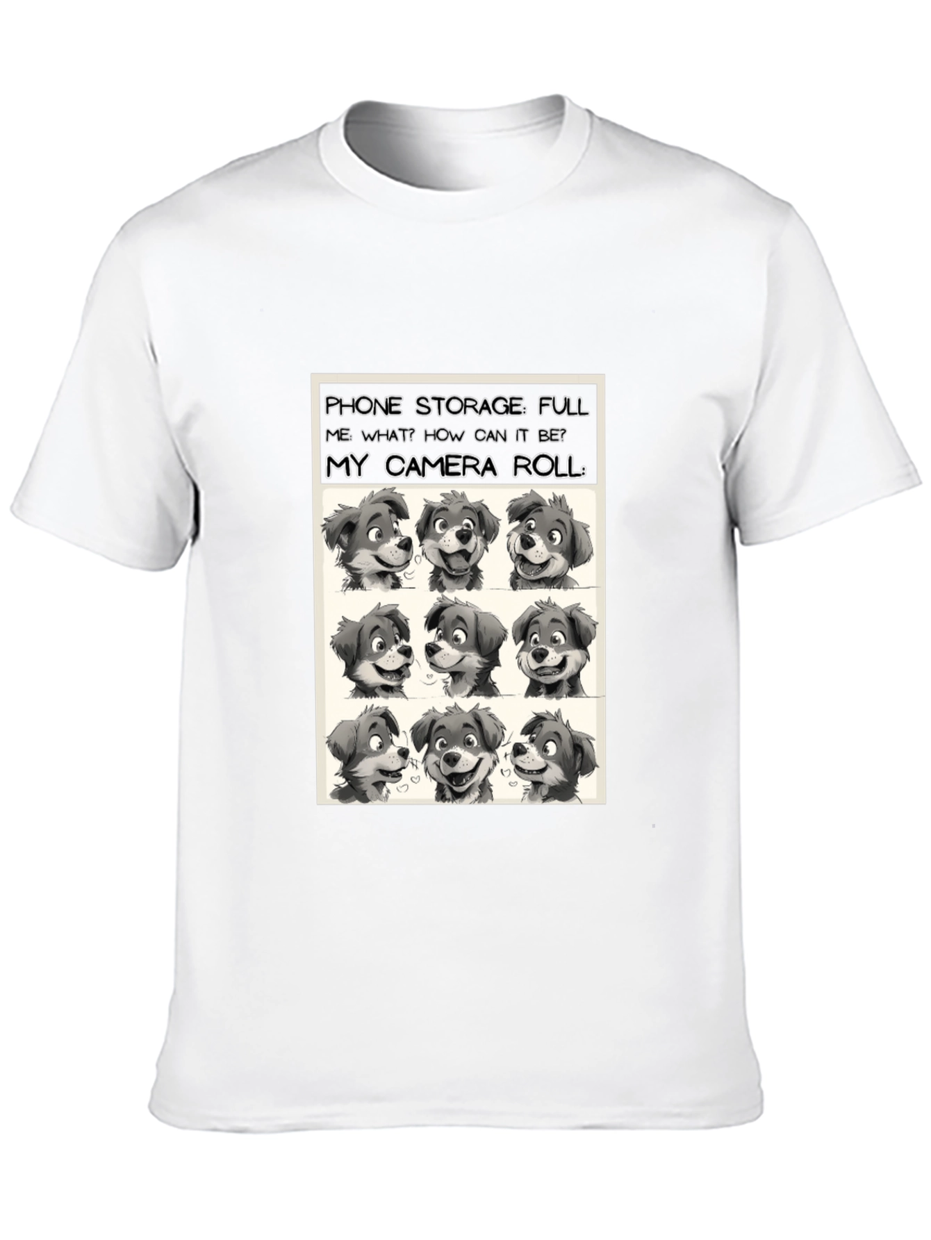 Dog Camera Roll T-Shirt - Funny Pet Lover Tee