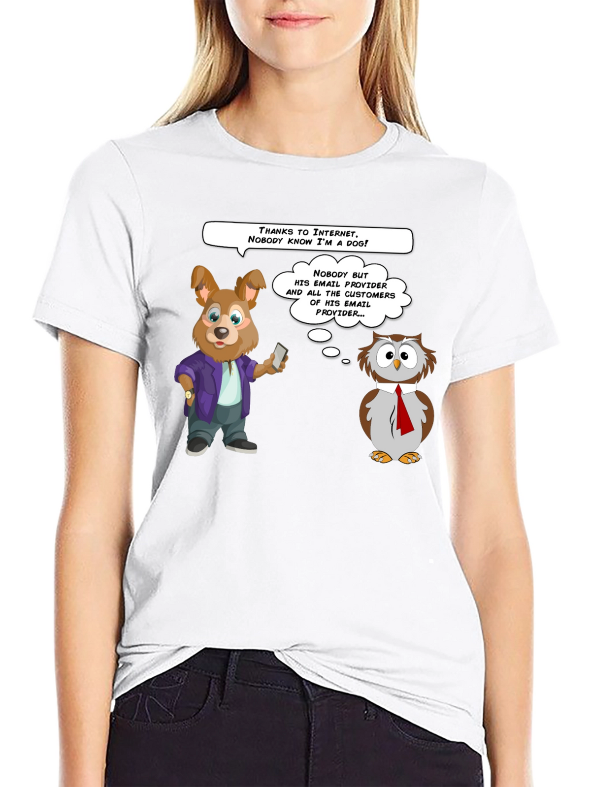 Funny Internet Dog & Owl T-Shirt