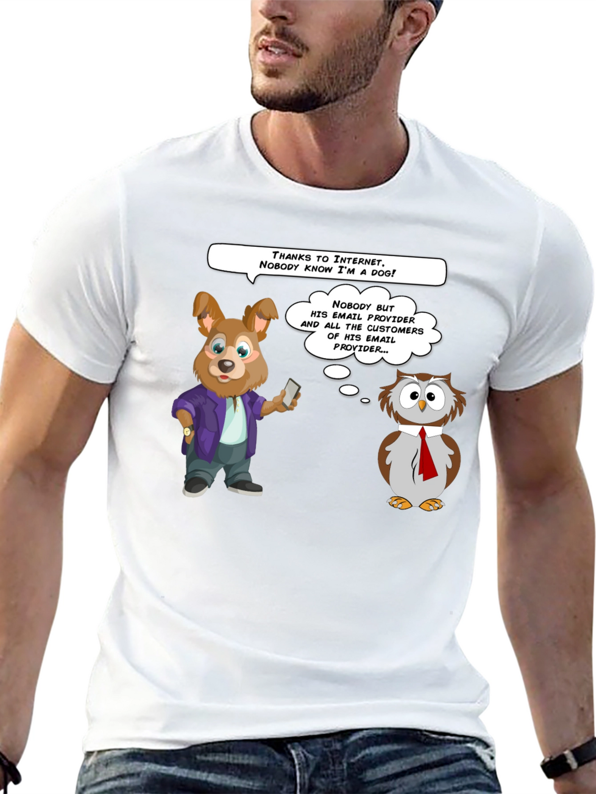 Funny Internet Dog & Owl T-Shirt